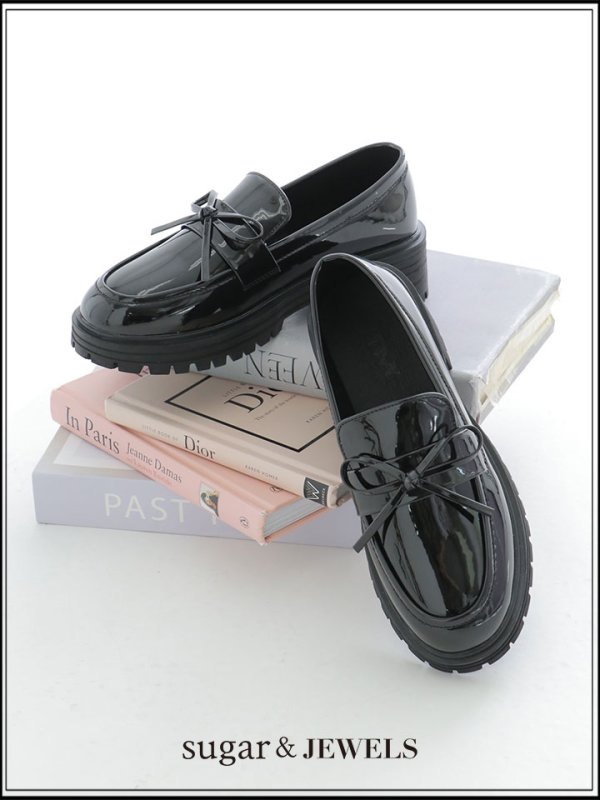 画像1: エナメルリボンパンプス【35-39サイズ/1カラー】[OF02]  (1)