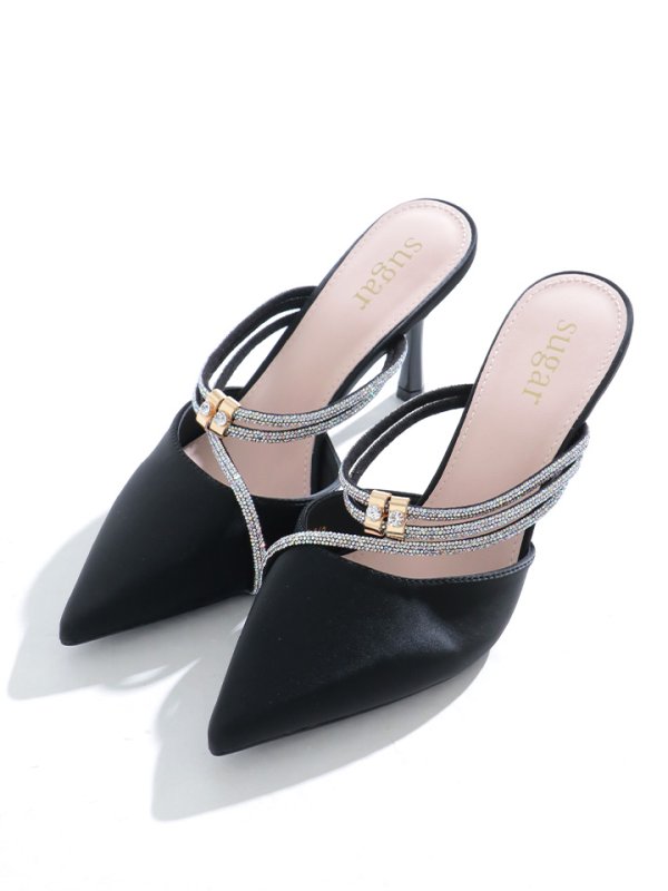 画像2: ラインビジューポインテッドトゥパンプス【35-39サイズ/2カラー】[OF02] 【YN】 (2)