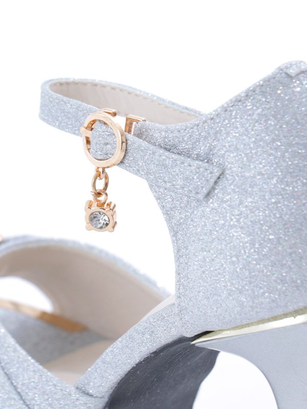 画像11: ラメリボンサンダル/オープントゥストラップ/厚底/ヒール【35-39サイズ/2カラー】[OF02] (11)