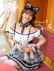 画像1: 【即日発送】猫耳メイドにゃん《ハロウィンコスプレ5点セット》【Malymoon/マリームーン】[HC03] (1)