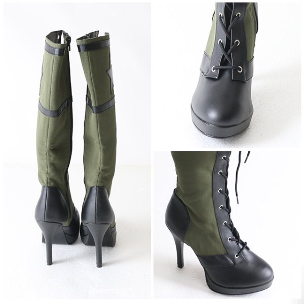 画像4: 【ハロウィン/小物】コスプレ用レースアップブーツ【3サイズ/1カラー】[OF01] (4)