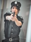 画像3: 【即日発送】【ハロウィン】 メンズブラックポリス【コスプレ5点セット】【M-XLサイズ】[YMT-Bsv] (3)