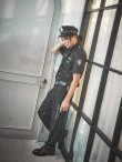 画像9: 【即日発送】【ハロウィン】 メンズブラックポリス【コスプレ5点セット】【M-XLサイズ】[YMT-Bsv] (9)