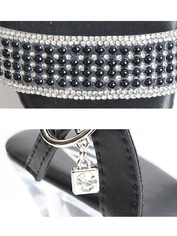 画像6: 【ANGEL R/エンジェルアール】17cmヒール/ パール/ ビジュー/ ワンベルト/ オープントゥ/ ラメ/ ハイヒール/ サンダル[OF02] (6)