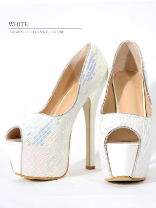 ANGEL R/エンジェルアール】15cmヒール/ダブルビジュー/ ラメ入り