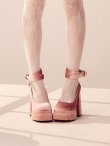 画像2: 【予約/10月中旬発送予定】1color/ 10cmヒール/ リボンモチーフ/ ハイヒール / パンプス/厚底 [OF02] (2)