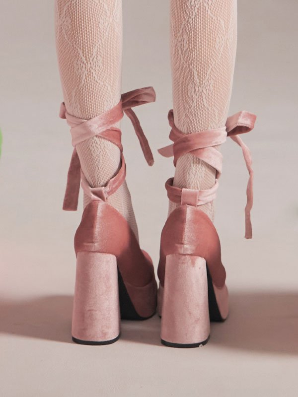 画像3: 【即日発送】1color/ 10cmヒール/ リボンモチーフ/ ハイヒール / パンプス/厚底 [OF03] (3)