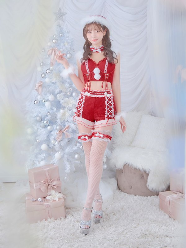 画像5: SALE!【sugar nine×マリームーンコラボ】【S-Mサイズ/3カラー】セットアップレースサンタコスプレ[YMT] (5)