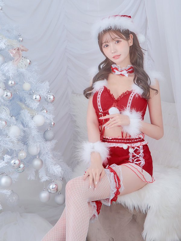 画像8: SALE!【sugar nine×マリームーンコラボ】【S-Mサイズ/3カラー】セットアップレースサンタコスプレ[YMT] (8)