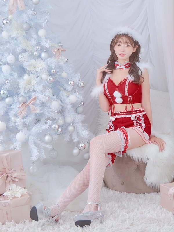 画像12: SALE!【sugar nine×マリームーンコラボ】【S-Mサイズ/3カラー】セットアップレースサンタコスプレ[YMT] (12)