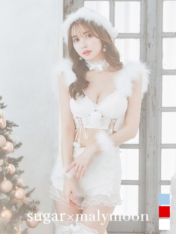 画像3: SALE!【sugar nine×マリームーンコラボ】【S-Mサイズ/3カラー】セットアップレースサンタコスプレ[YMT] (3)