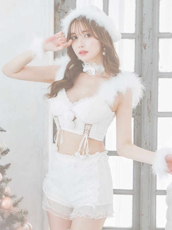 画像4: SALE!【sugar nine×マリームーンコラボ】【S-Mサイズ/3カラー】セットアップレースサンタコスプレ[YMT] (4)