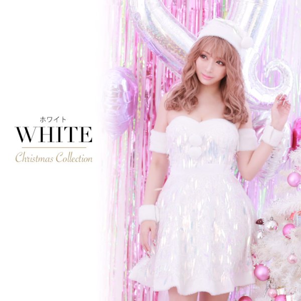 画像2: SALE!姉ageha掲載☆【X'mas5点セット】オーロラスパンコールベアトップフレアサンタコスプレ[OF04] (2)
