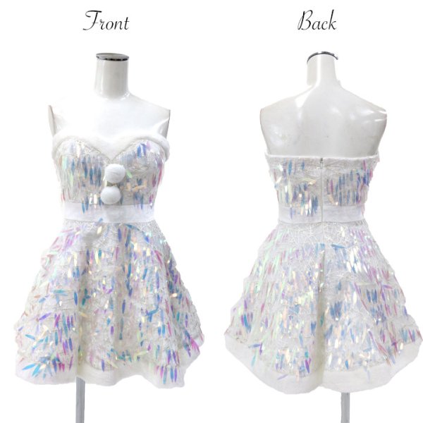 画像8: SALE!姉ageha掲載☆【X'mas5点セット】オーロラスパンコールベアトップフレアサンタコスプレ[OF04] (8)