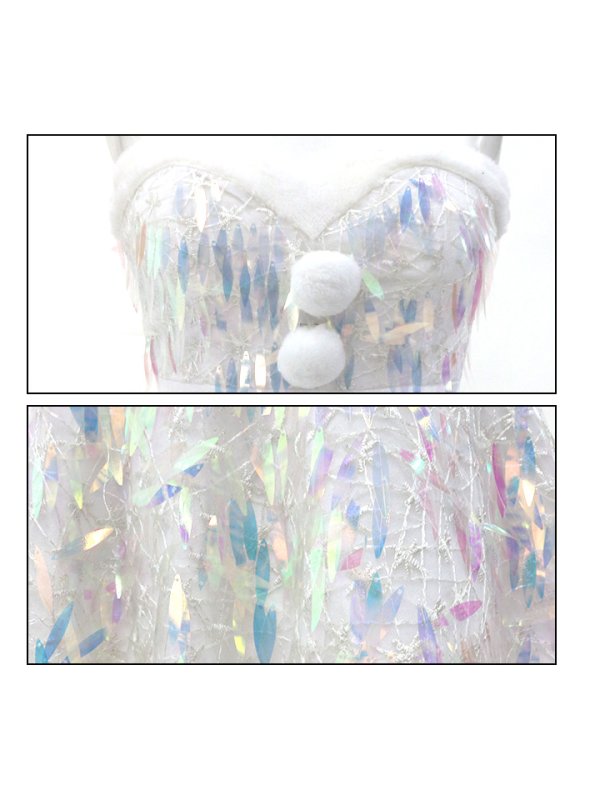 画像13: SALE!【sugar nine サンタコス 5点セット】【XS〜Lサイズ/1カラー】オーロラスパンコールベアトップフレアサンタコスプレ(5578SB)[YMT] (13)