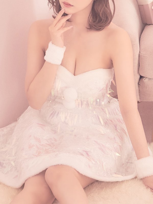 画像3: SALE!【sugar nine サンタコス 5点セット】【XS〜Lサイズ/1カラー】オーロラスパンコールベアトップフレアサンタコスプレ(5578SB)[YMT] (3)