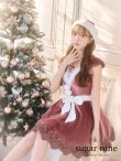 画像13: 【sugar nine サンタコス 5点セット】【S-XLサイズ/2カラー】フレアスリーブ刺繍レースフレアサンタ[YMT] (13)