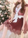 画像5: 【sugar nine サンタコス 5点セット】【S-XLサイズ/2カラー】フレアスリーブ刺繍レースフレアサンタ[YMT] (5)