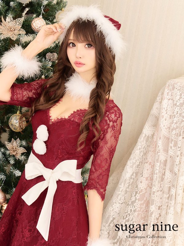 画像3: 【sugar nine サンタコス 6点セット】【S-XLサイズ/1カラー】総レースフレアサンタ[OF04] (3)