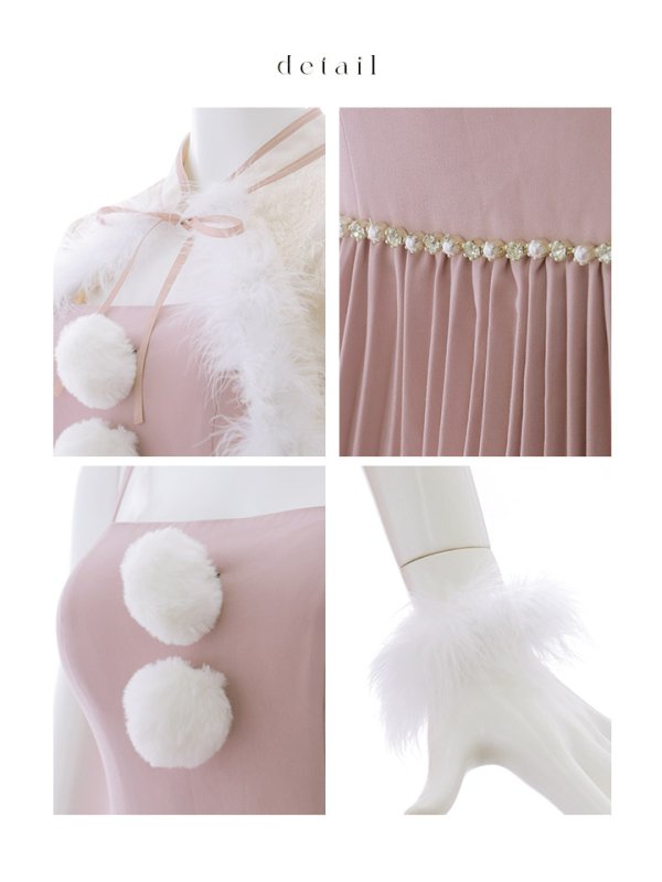 画像20: 【ノベルティ対象】【即日発送！】【サンタコス 4点セット】【S-Lサイズ/1カラー】ボレロ付きワンピースサンタ[YMT] (20)