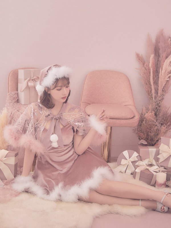 画像8: 【ノベルティ対象】【即日発送】【sugar nine サンタコス 5点セット】【S-XLサイズ/3カラー】ポンチョ付きフレアサンタコスプレ[YMT] (8)