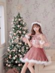 画像17: 【即日発送】【sugar nine サンタコス 5点セット】【S-XLサイズ/3カラー】ポンチョ付きフレアサンタコスプレ[YMT] (17)