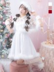 画像1: 【即日発送】【サンタコス 5点セット】【S-XLサイズ/3カラー】ポンチョ付きフレアサンタコスプレ[YMT] (1)