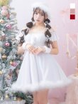 画像2: 【即日発送】【サンタコス 5点セット】【S-XLサイズ/3カラー】ポンチョ付きフレアサンタコスプレ[YMT] (2)