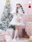 画像3: 【即日発送】【サンタコス 5点セット】【S-XLサイズ/3カラー】ポンチョ付きフレアサンタコスプレ[YMT] (3)