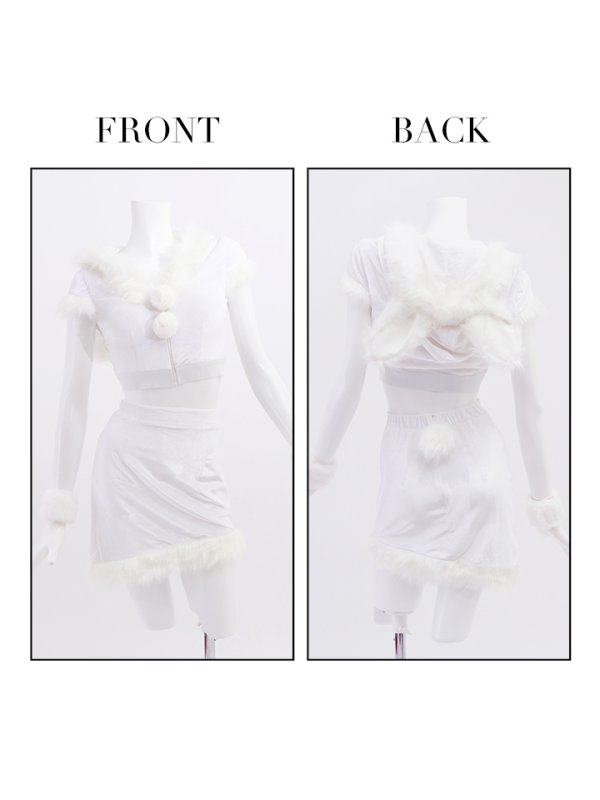 画像16: 【即日発送！】【XS-XLサイズ/3カラー】セットアップベロアバニーサンタコスプレ[OF04] (16)