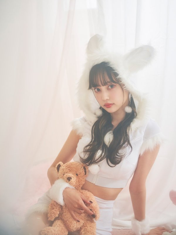 画像6: 【即日発送！】【XS-XLサイズ/3カラー】セットアップベロアホワイトバニーサンタコスプレ[OF04] (6)