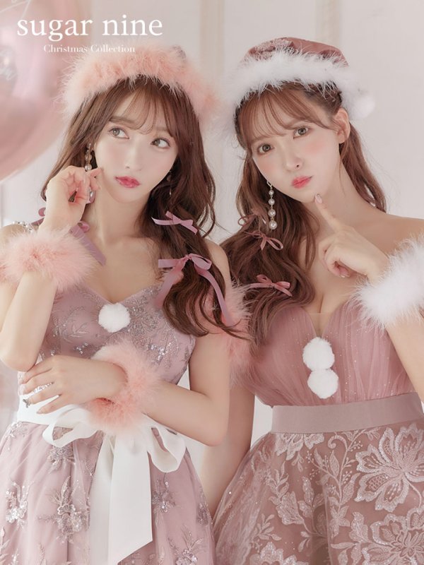 画像2: SALE!ファーショルダー/ スパンコール/ 刺繍フレアサンタ【S-XLサイズ/2カラー】[YMT] (2)