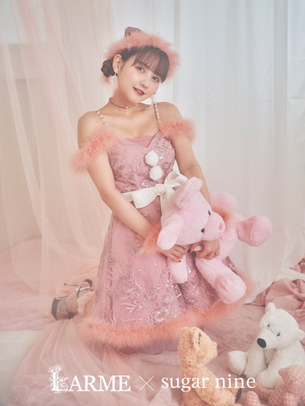 画像2: 【サンタSALE!!】ファーショルダー/ スパンコール刺繍フレアサンタ【sugar nine サンタコス 5点セット】【S-XLサイズ/2カラー】[HC03] (2)