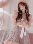 画像8: SALE!ファーショルダー/ スパンコール刺繍フレアサンタ【sugar nine サンタコス 5点セット】【S-XLサイズ/2カラー】[YMT] (8)