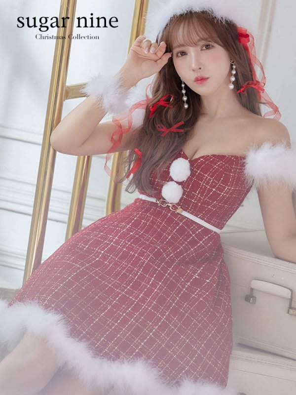 画像7: 【即日発送】ファーショルダー/ マーメイド/ ツイードチェックサンタ【S-XLサイズ】[OF01] (7)