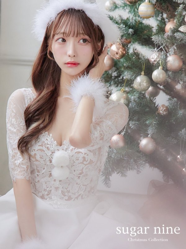画像3: SALE!刺繍レースフレアサンタ【sugar nine サンタコス 4点セット】【S-Lサイズ/2カラー】[YMT] (3)