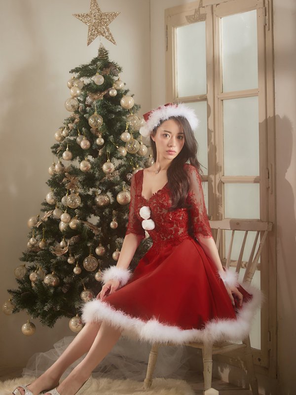 画像17: SALE!刺繍レースフレアサンタ【sugar nine サンタコス 4点セット】【S-Lサイズ/2カラー】[YMT] (17)