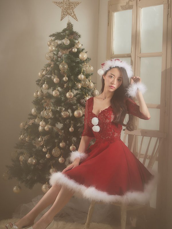 画像18: SALE!刺繍レースフレアサンタ【sugar nine サンタコス 4点セット】【S-Lサイズ/2カラー】[YMT] (18)