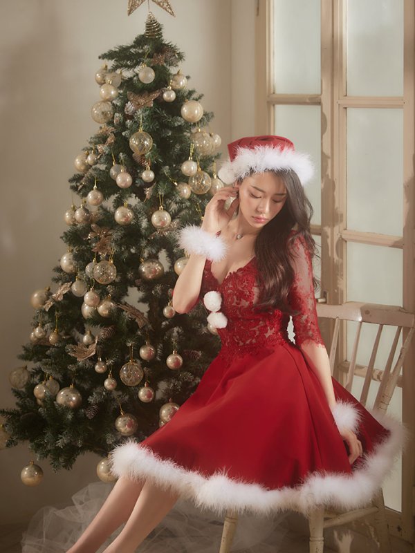 画像24: SALE!刺繍レースフレアサンタ【sugar nine サンタコス 4点セット】【S-Lサイズ/2カラー】[YMT] (24)