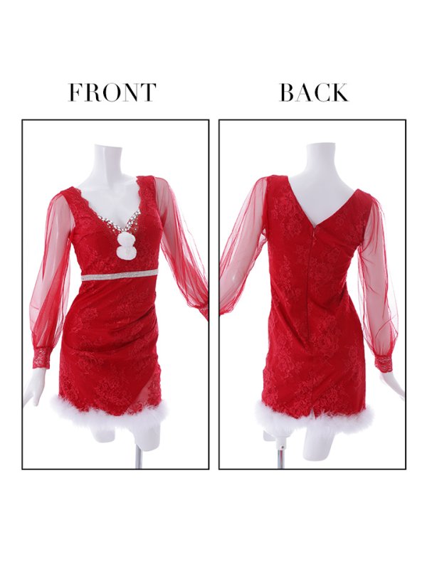 画像27: SALE!総レースチュールロングスリーブサンタ【sugar nine サンタコス 3点セット】【S-Lサイズ/1カラー】[YMT] (27)