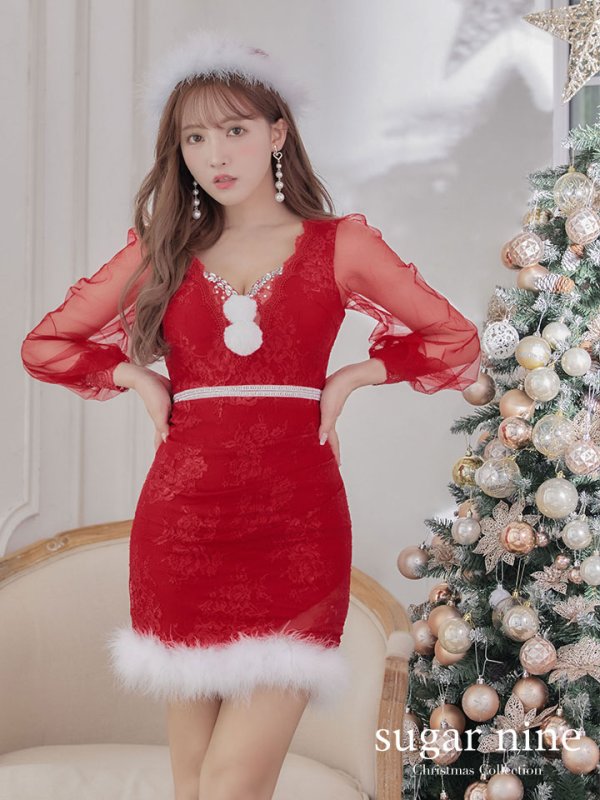 画像19: SALE!総レースチュールロングスリーブサンタ【sugar nine サンタコス 3点セット】【S-Lサイズ/1カラー】[YMT] (19)