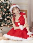 画像1: SALE!ワンショルBIGリボンフレアサンタ【sugar nine サンタコス 5点セット】【S〜Lサイズ/1カラー】[YMT] (1)
