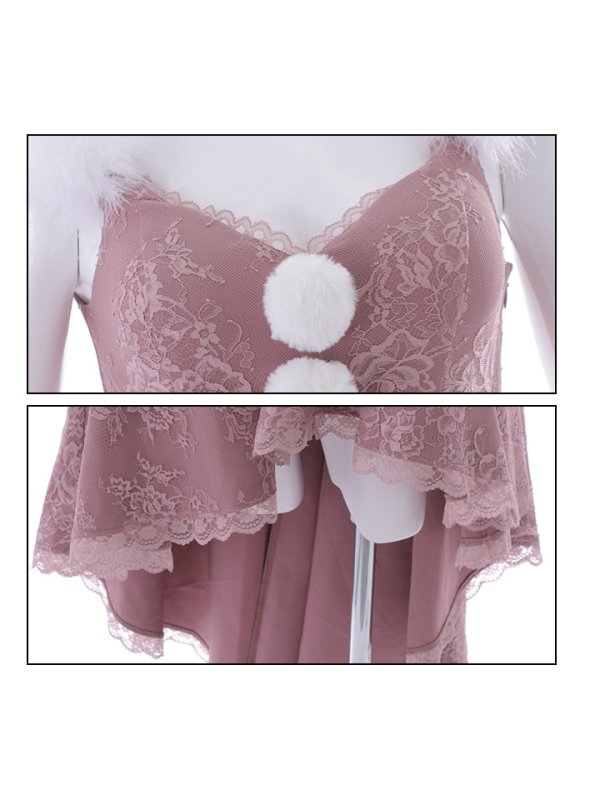 画像12: 【ノベルティ対象】【即日発送】総レース/ ファーショルダー/ ショートインロングフレアサンタ【sugar nine サンタコス 5点セット】【S-Lサイズ/2カラー】[YMT] (12)