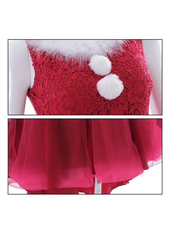 画像11: SALE!ケミカルレースチュールドレスワンピースフレアサンタ【sugar nine サンタコス 4点セット】【S-Lサイズ/1カラー】[OF04] (11)