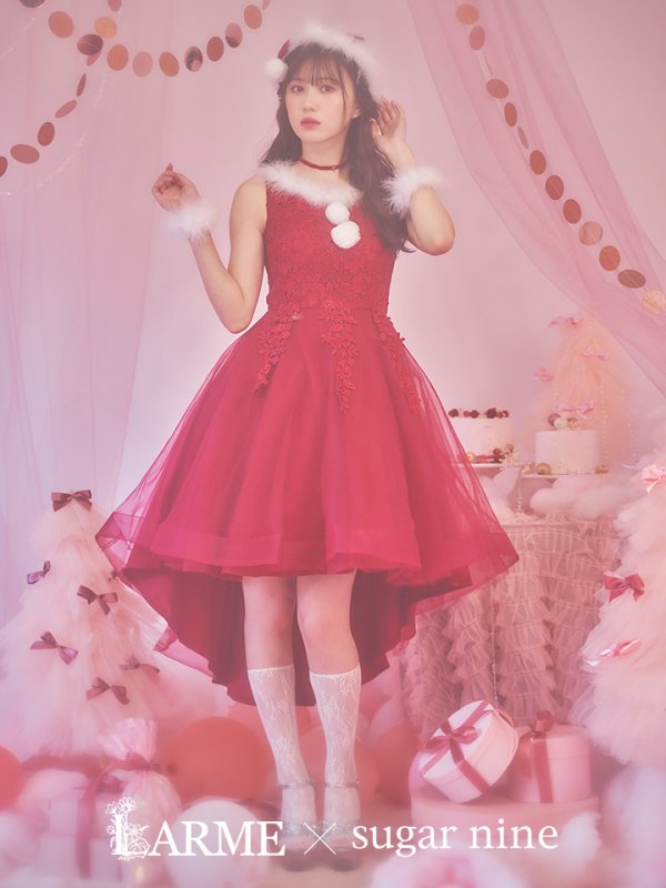 画像14: SALE!ケミカルレースチュールドレスワンピースフレアサンタ【sugar nine サンタコス 4点セット】【S-Lサイズ/1カラー】[OF04] (14)