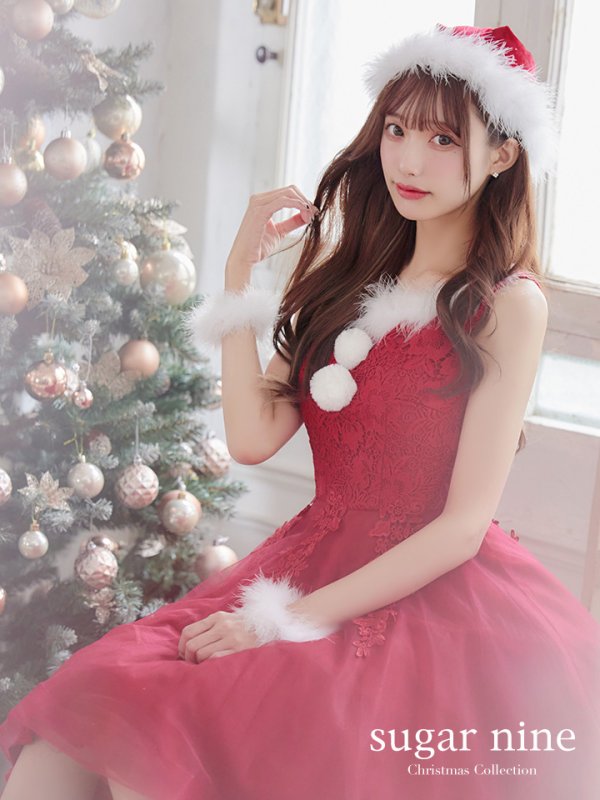画像2: SALE!ケミカルレースチュールドレスワンピースフレアサンタ【sugar nine サンタコス 4点セット】【S-Lサイズ/1カラー】[OF04] (2)