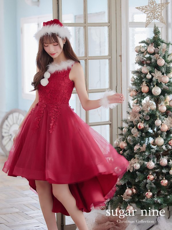 画像3: SALE!ケミカルレースチュールドレスワンピースフレアサンタ【sugar nine サンタコス 4点セット】【S-Lサイズ/1カラー】[OF04] (3)