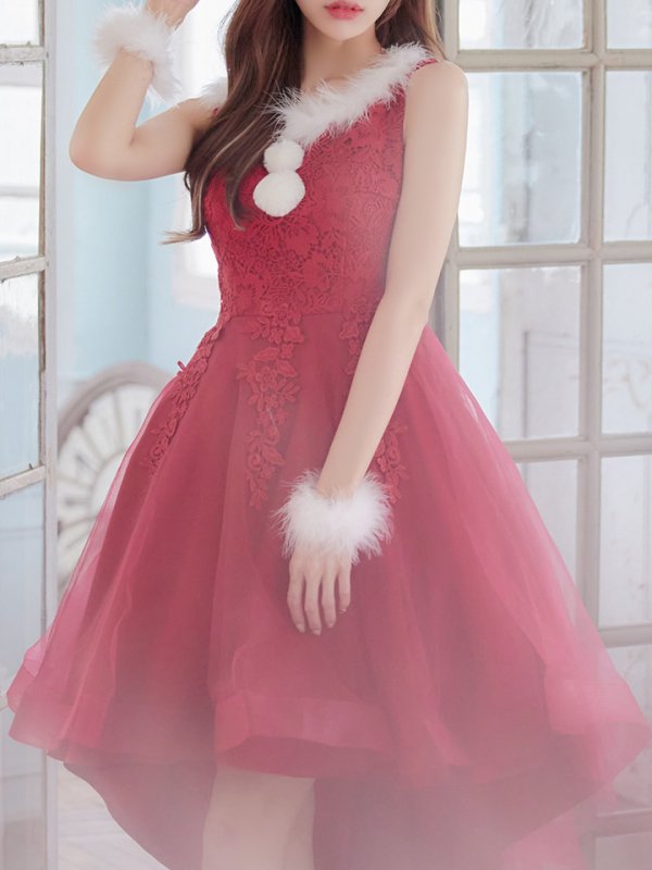 画像4: SALE!ケミカルレースチュールドレスワンピースフレアサンタ【sugar nine サンタコス 4点セット】【S-Lサイズ/1カラー】[OF04] (4)