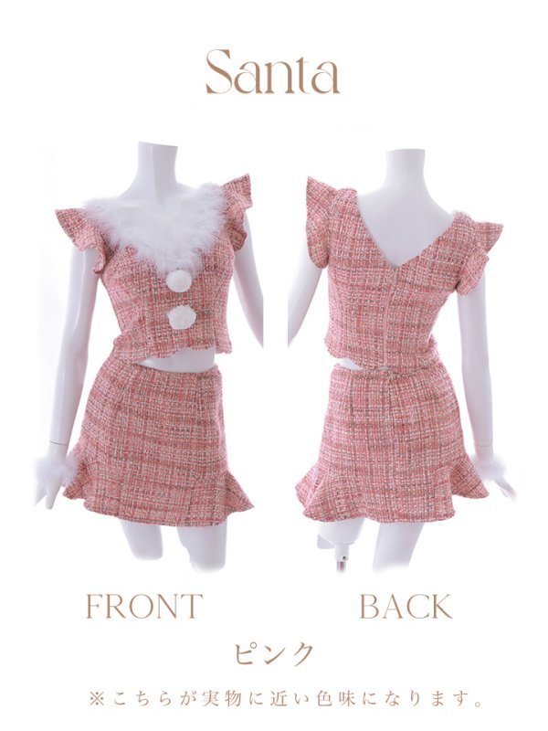 画像37: 【即日発送】【サンタコス4点セット】【S-Lサイズ/1カラー】フレアツイードサンタ[YMT] (37)