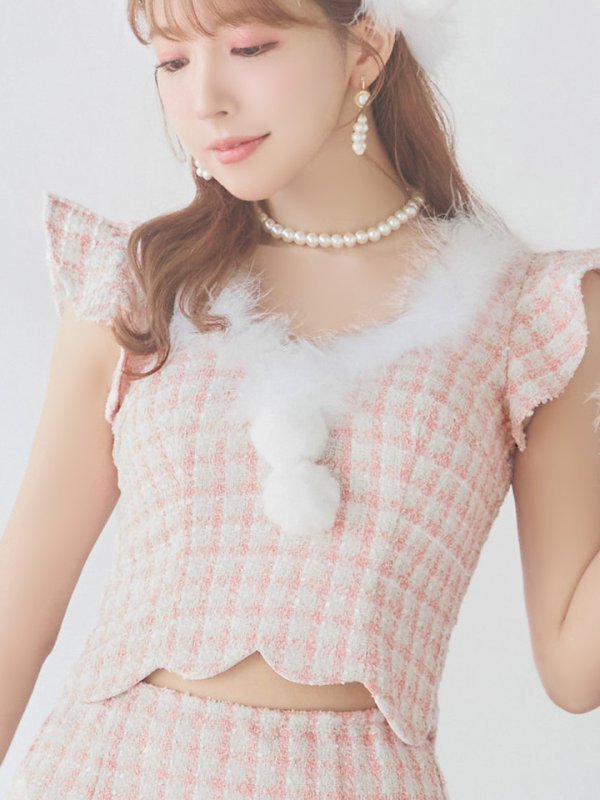 画像13: 【ノベルティ対象】【即日発送】ツイード/ セットアップ/ マーメイドフレアミニドレスサンタ【サンタコス 5点セット】【XS-Mサイズ/4カラー】[[YMT] (13)